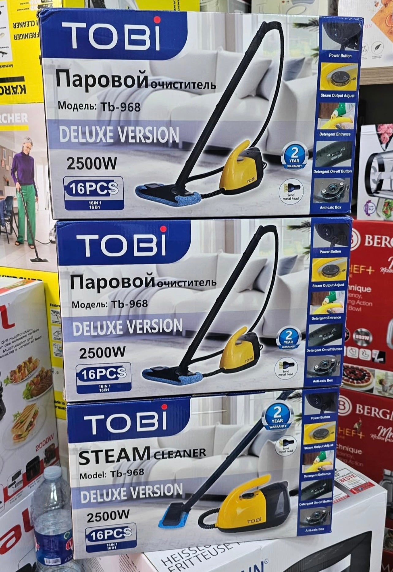 اكتشف جهاز التنظيف البخار الاصلي tobi steam cleaner  بقوة 2500w التنظيف العميق و الفوري بدون مواد كيماوية